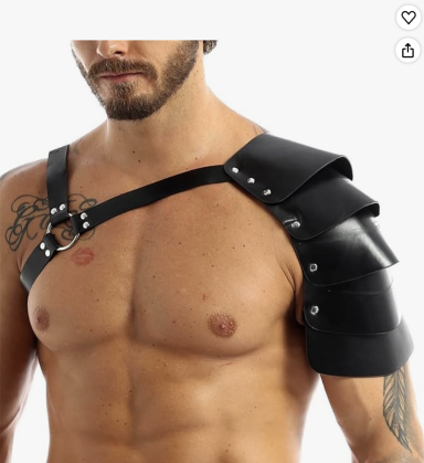Gladiator Schulterpanzer schwarz Schwarzer Gladiator Schulterpanzer aus Leder