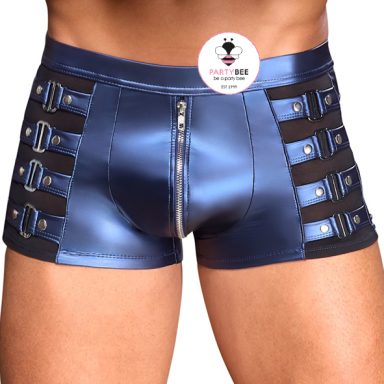 Wetlook Shorts Blau Blaue Wetlook Shorts Herren mit Schnallen