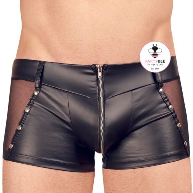 Wetlook Shorts Herren Schwarz Schwarze Wetlook Shorts Herren mit Mesh Einsätzen und Reißverschluss
