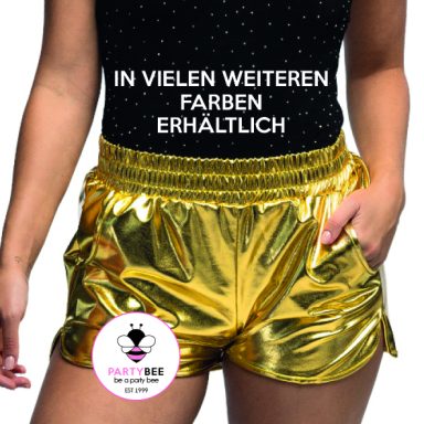 PartyBee Goldene Festival Shorts Goldene Festival Shorts von PartyBee in Metallic Optik