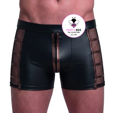 PartyBee Mesh Shorts Herren Schwarz Schwarze Mesh Shorts für Herren von PartyBee mit Reißverschluss