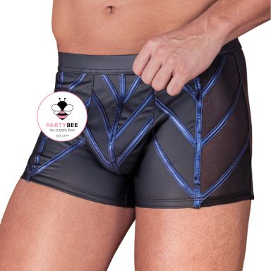Shorts Schwarz Blau Schwarze Shorts Herren mit blauen Details