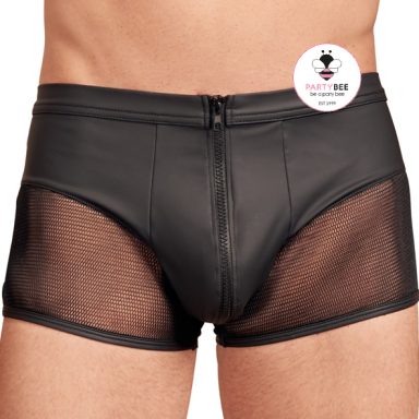 PartyBee Mesh Slip Wetlook Herren Schwarzer Mesh Slip für Herren mit Wetlook von PartyBee