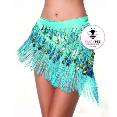 Fransenrock Blau mit Glitzer