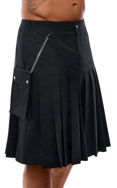 Herren Utility Kilt Schwarz für Festival, Pride und Clubwear